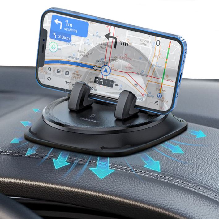 칙슬릭 360도회전 대시보드 차량 휴대폰거치대