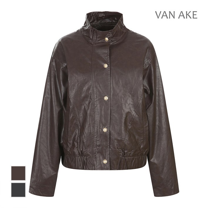 반에이크 반에이크  하이넥 가죽자켓_VB43LEUD02Z