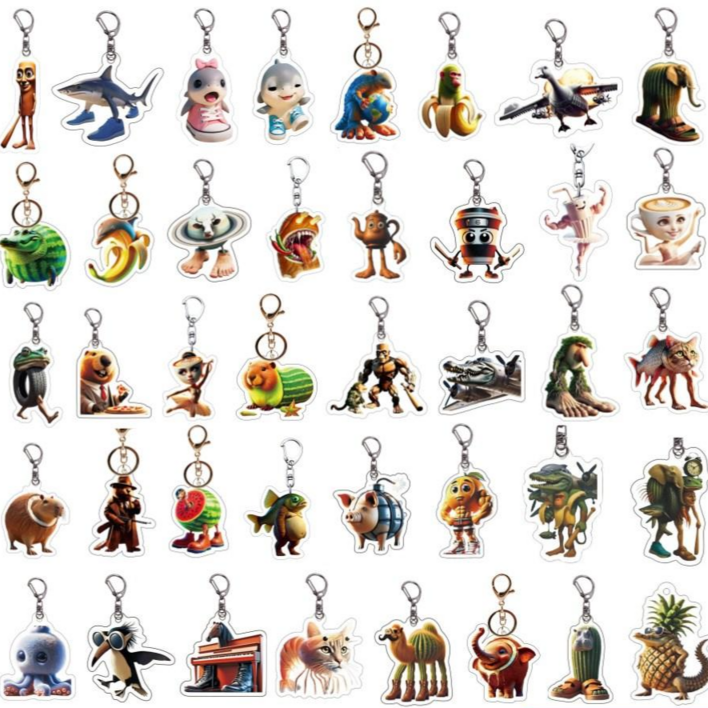 이탈리안 브레인롯 Italian brainrot 아크릴 키링 키홀더 풀세트 개별포장 명절 선물용