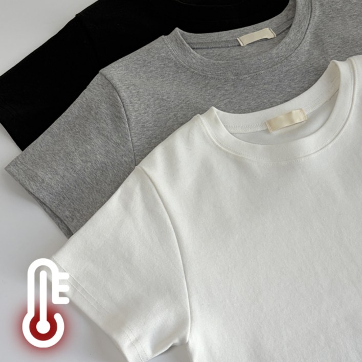 겨울반팔 피치 기모 베이직 반팔