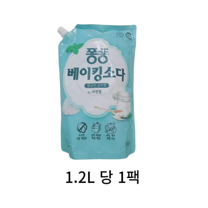 퐁퐁 베이킹소다 주방세제 리필형 1.2L, 4개