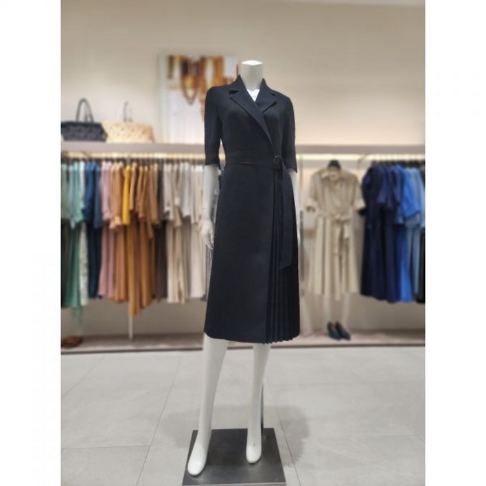 백화점 아이잗바바 플리츠 배색 벨티드 원피스 BN6A0OP13 아울렛