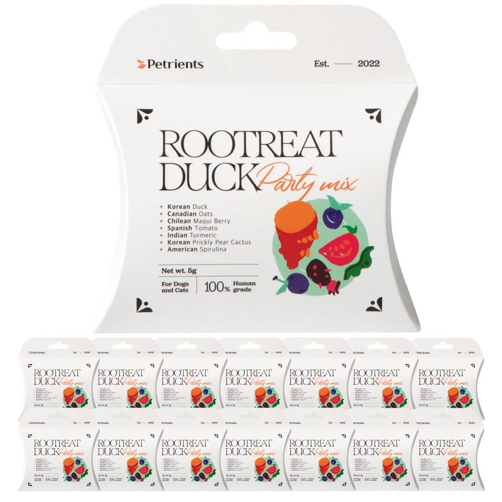 펫트리언츠 루트릿덕 미니 강아지 고양이 모임 생일파티 답례품 정모 동결건조 트릿, 15개, 5g, 파티믹스혼합마키베리백년초스피루리나토마토강황