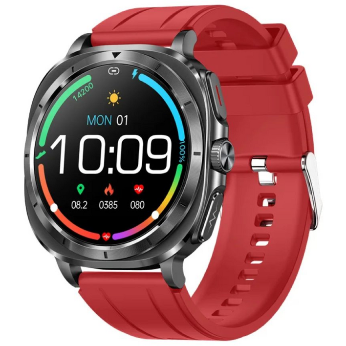 메디코치 바나바 스마트워치 비침습 건강관리 통화 체성분 블루투스 한국어지원 2026년형 최신형 기본세팅발송, 12.레드, 3.5cm, 블루투스