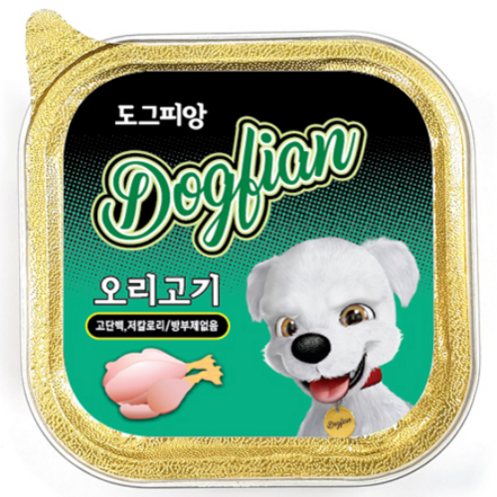 도그피앙 시저 반려견 사각캔, 강아지 간식 주식 캔 100g, 2박스, 24개, 도그피앙 오리고기 100g, 100g