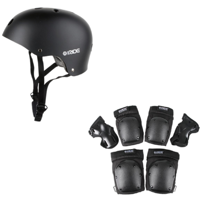 RE12+RE10 익스트림 보호대+헬멧/세트/스케이트보드, RE12 L사이즈_RE10 블랙, 1개
