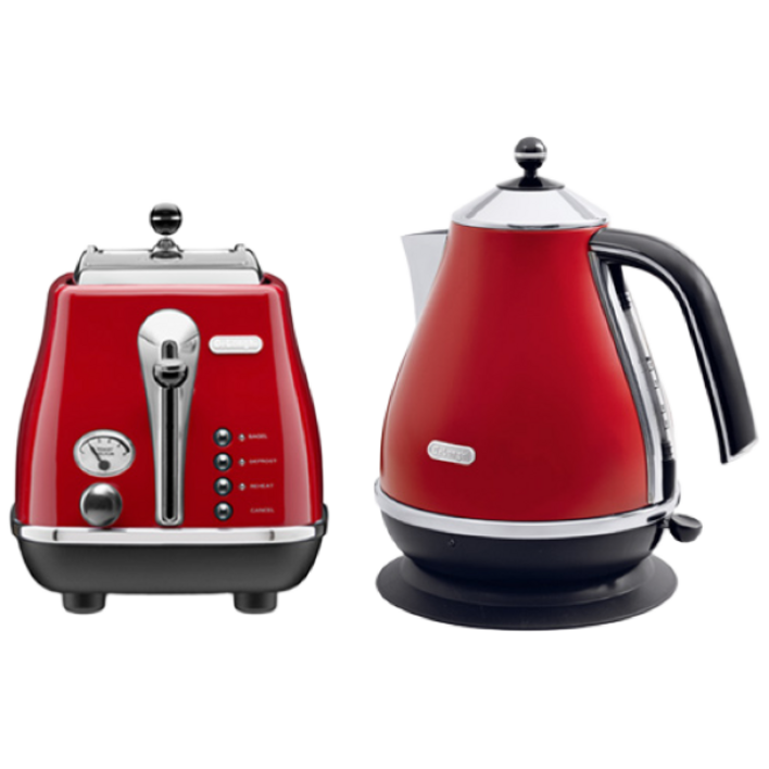 드롱기 아이코나 시리즈 전기주전자토스터 세트KBO2001CTO2003, 전기주전자레드토스터레드