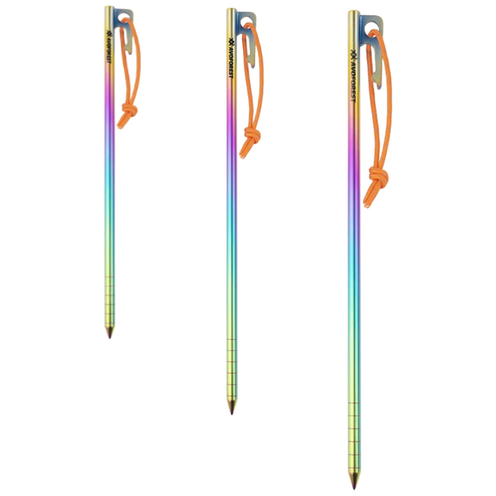 AVOFOREST 레인보우 컬러 티타늄 팩 캠핑 텐트팩 타프팩 20cm 25cm 30cm, 1개