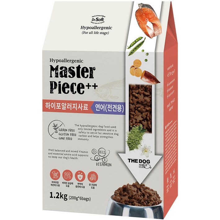 더독 전연령용 닥터소프트 명작 하이퍼 습식 사료, 연어, 1.2kg, 1개 더독 전연령용 닥터소프트 명작 하이퍼 습식 사료, 연어, 1.2kg, 1개