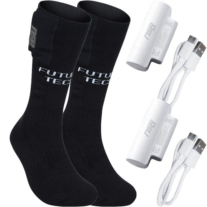 NSR 퓨처테크 양말  배터리 2p  케이블 2p 세트, BLACK, 1개