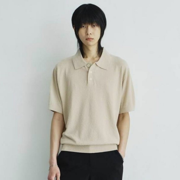 미나브 남성용 쿨링부클 버튼 카라 니트 MMGSMYT