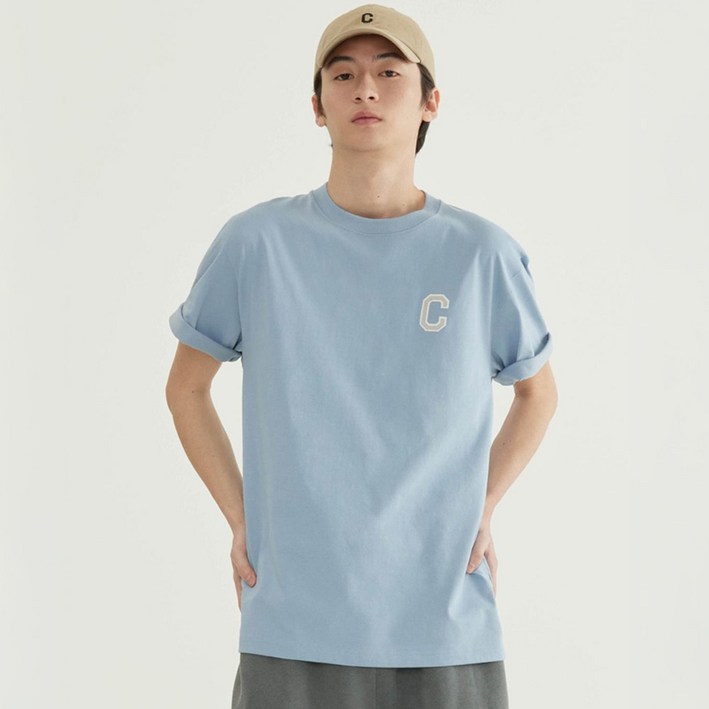 커버낫 남성용 쿨 코튼 샤인 C 로고 티셔츠