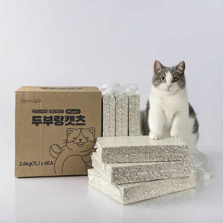 두부랑캣츠 극세입자 오리지널 플러스 고양이 모래 무라벨