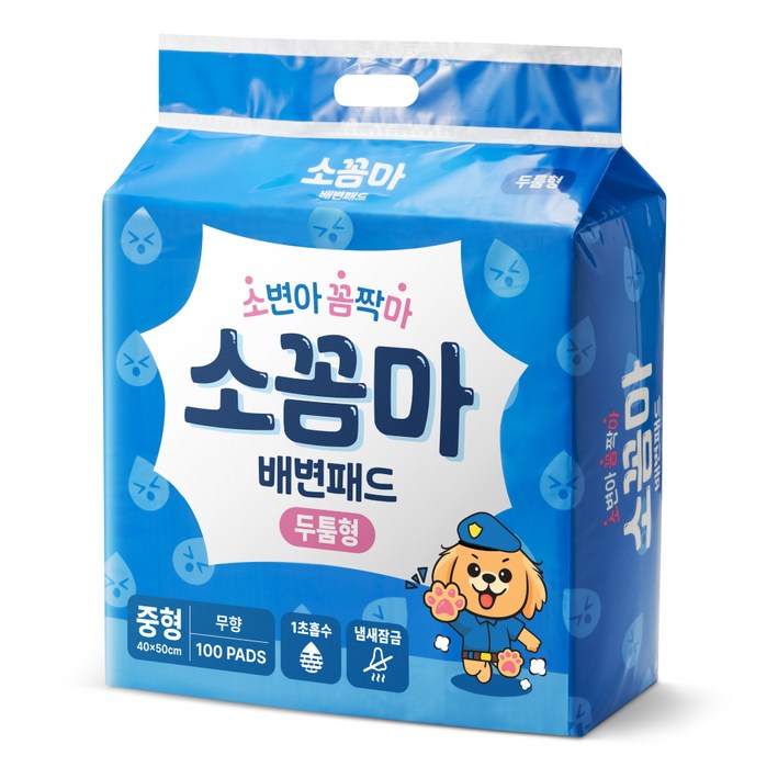 소꼼마 강아지 소변아 꼼짝마 1초흡수 배변패드 두툼형, 100개입, 1개 소꼼마 강아지 소변아 꼼짝마 1초흡수 배변패드 두툼형, 100개입, 1개