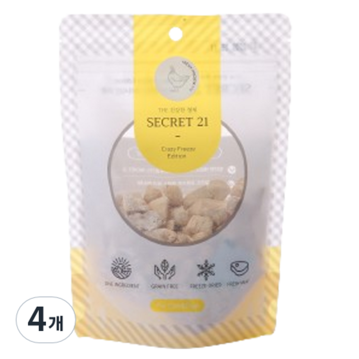 펫프렌즈 시크릿21 스팀동결건조 고양이 간식, 닭가슴살, 60g, 4개 펫프렌즈 시크릿21 스팀동결건조 고양이 간식, 닭가슴살, 60g, 4개