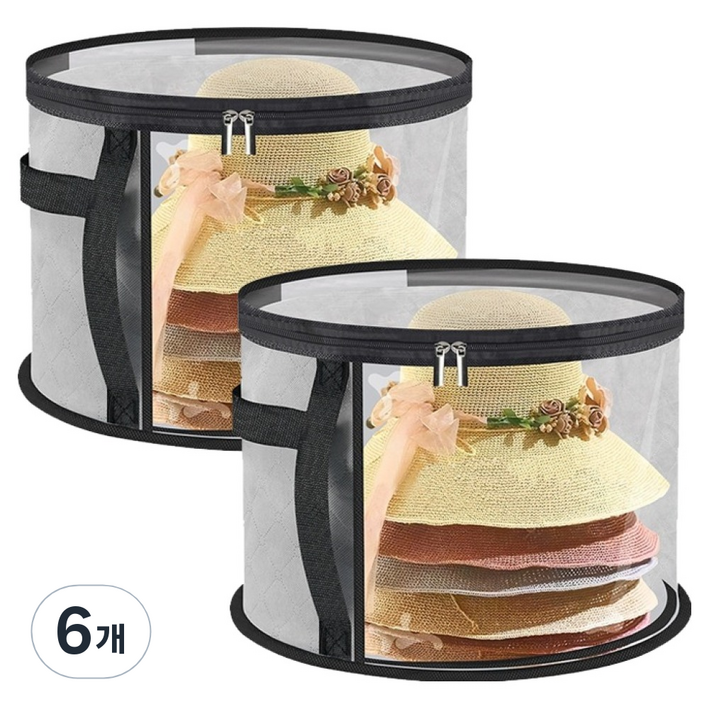 한봄누리 접이식 모자 보관함 챙모자 수납함, 그레이, 6개