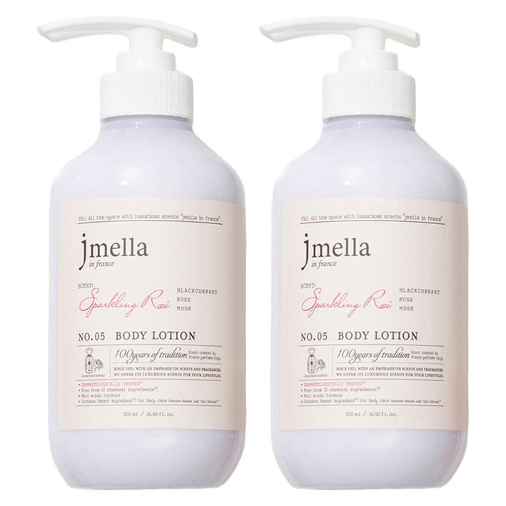 제이멜라 인 프랑스 스파클링 로제 바디 로션 프루티 로즈향, 500ml, 2개