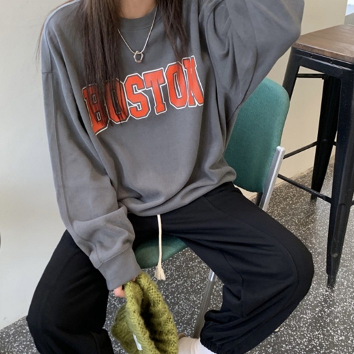 소니오 여성용 보스턴 소프트 맨투맨