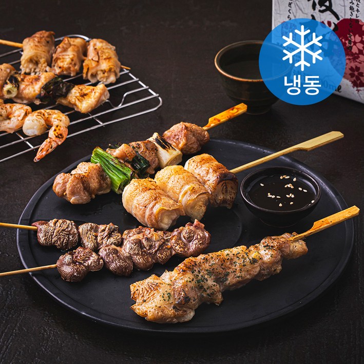 명품조선 모듬꼬치 8꼬치 380g 소스 50g 세트 냉동