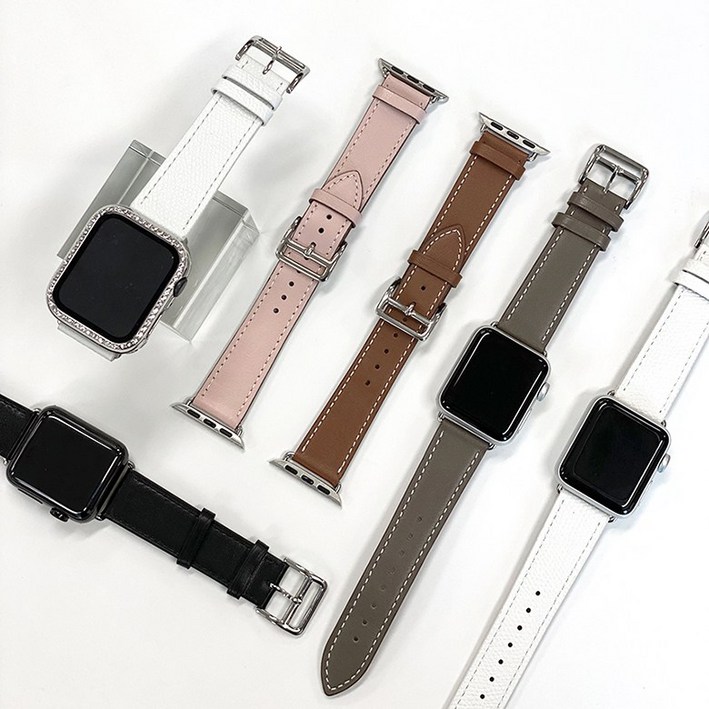 지바 애플 워치 호환 심플 가죽 스트랩