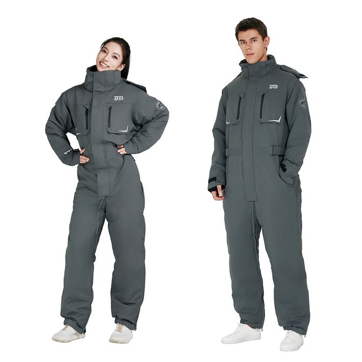 ZHINUO 지누오 오토바이 방풍복 패딩 우주복 일체형 스즈끼복 겨울 작업복 배달 방한복 라이딩 낚시복 스키복 허리 저퍼 허리 조절, 소나무의 녹색