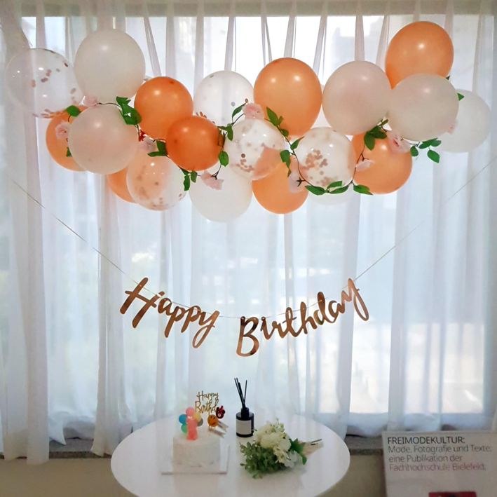 프렌치로즈 플라워 구름풍선 생일파티용품 클라우드 생일 생신 이벤트 풀세트, 피치로즈 기본형, 1세트