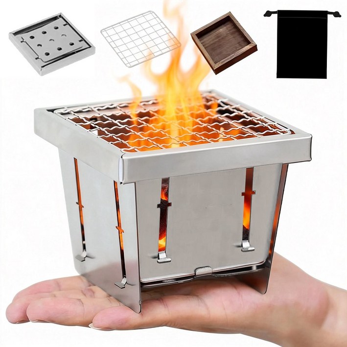 엠티링크 접이식 감성 불멍 캠핑 화로대 화목 난로 수납가방, 1개