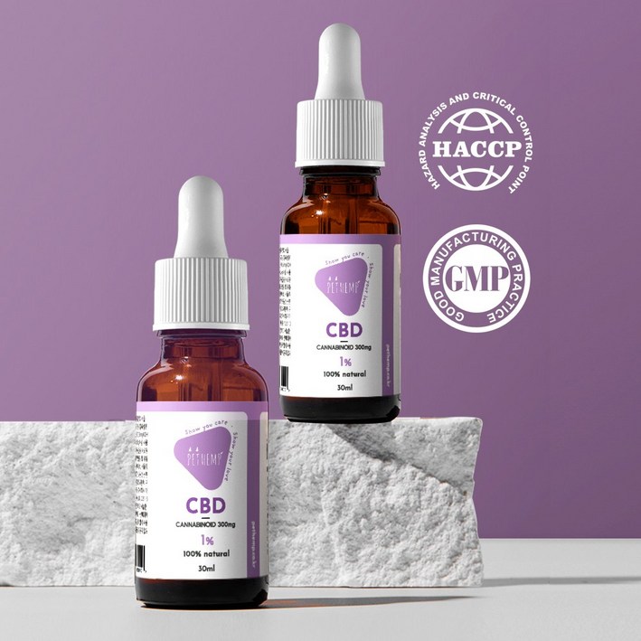 11 펫햄프 라이트 CBD 오일 30ml 강아지 고양이 햄프씨드 오메가3 피부 눈물 발작 안정제 종합 영양제, 2개