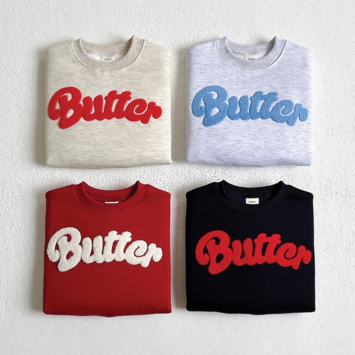 바로배송 비비드아이 버터 부클 자수 맨투맨 티셔츠  네이비 S  1장