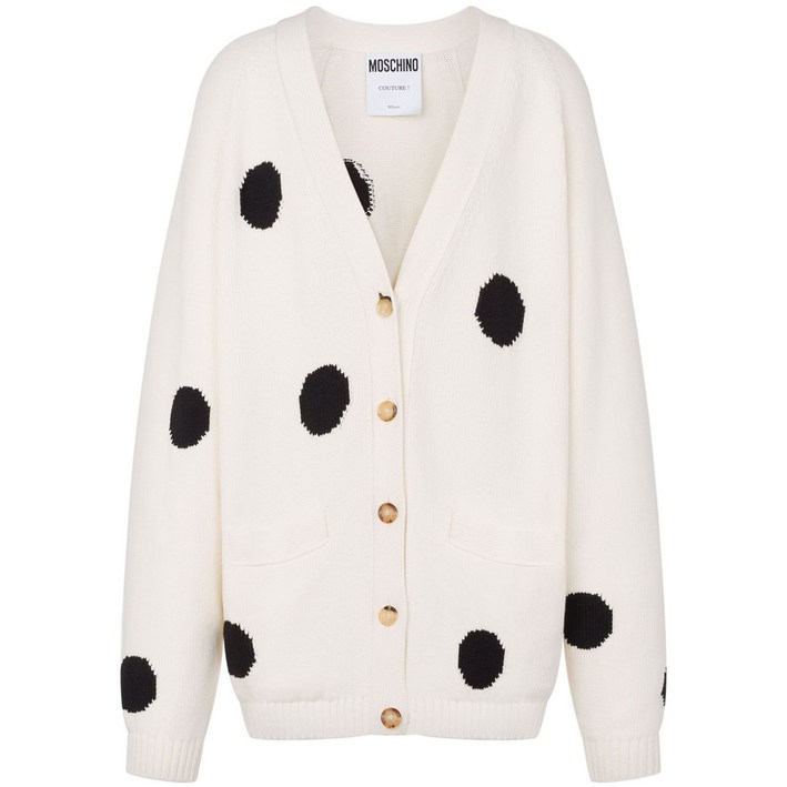 모스키노 폴카 도트 프린트 가디건