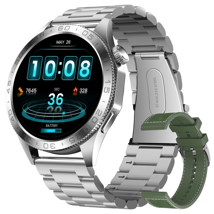 와피크 블루투스 스마트워치 ST20 1.43인치 AMOLED AOD 아웃도어 GPS 스포츠시계, GPS 블루투스, 3.6cm, 실버 와피크 블루투스 스마트워치 ST20 1.43인치 AMOLED AOD 아웃도어 GPS 스포츠시계, GPS 블루투스, 3.6cm, 실버