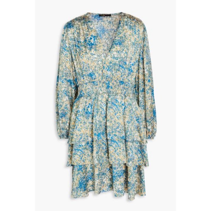 마쥬 티어드 프린트 새틴 미니 원피스 패트롤 여성