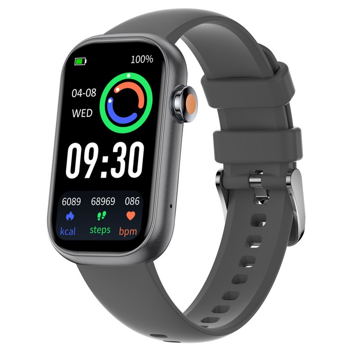 와피크 통화가능 블루투스 운동시계 알림 확인가능한 스마트워치 X3, GPS + 블루투스, 3.7cm, 실버