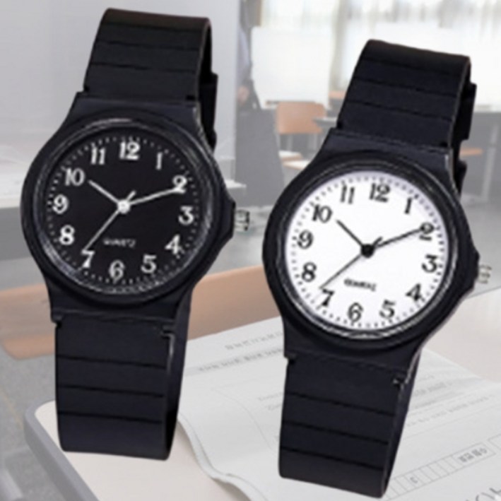 Plus 수능시계 큰숫자 저소음 토익 시험 손목 아날로그