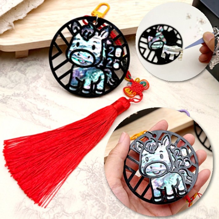 2026년 새해 말띠 만들기키트, 20인용, 병오년 말 자개 키링만들기