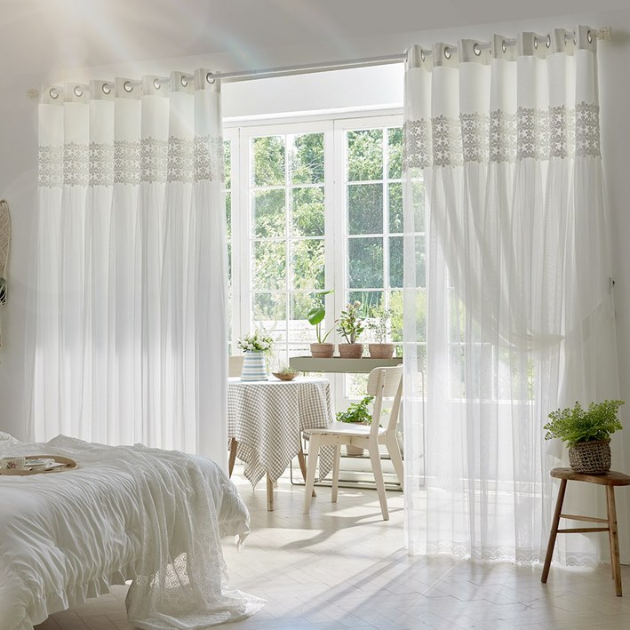 11 블룸 레이스 이중커튼 화이트 암막커튼 34평 32평 24평