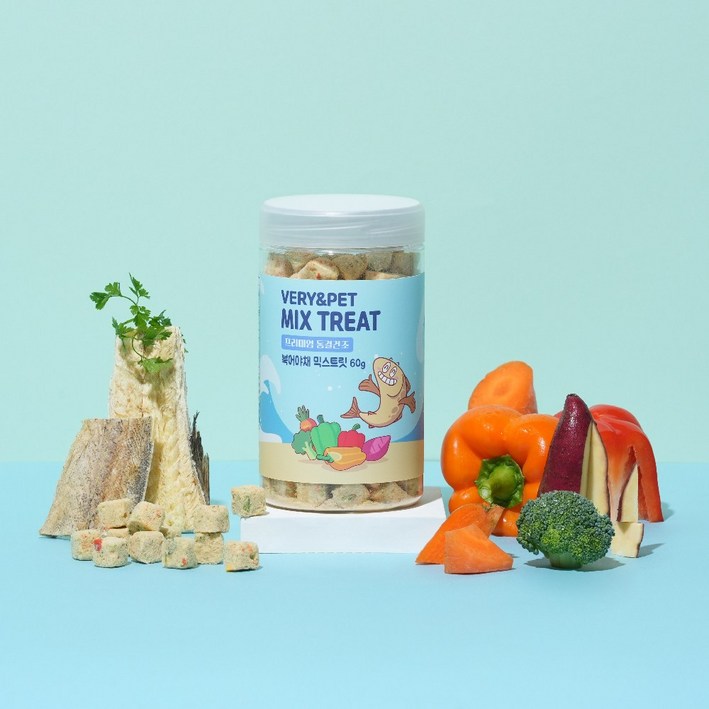 [유통기한임박상품] 베리앤펫 동결건조 북어야채 믹스트릿