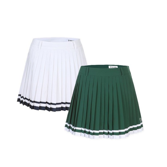 벤제프 여성 테잎매색 플리츠 큐롯 골프 스커트 치마 바지 BO2QWCU711