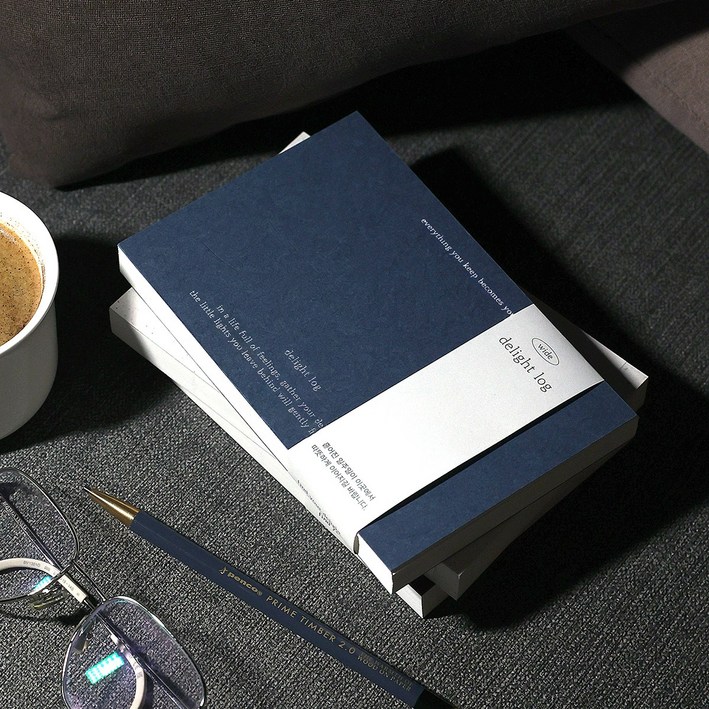 2026 딜라이트로그 기본 와이드 날짜형 먼슬리 위클리 26년 다이어리플래너 무지 직장인 업무용 다꾸 일기장 핸디, 와이드 / 파도 너머 깃든 별 navy