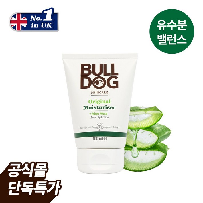 불독 오리지널 모이스처라이저 알로에 진정 남성 올인원 로션, 100g, 1개
