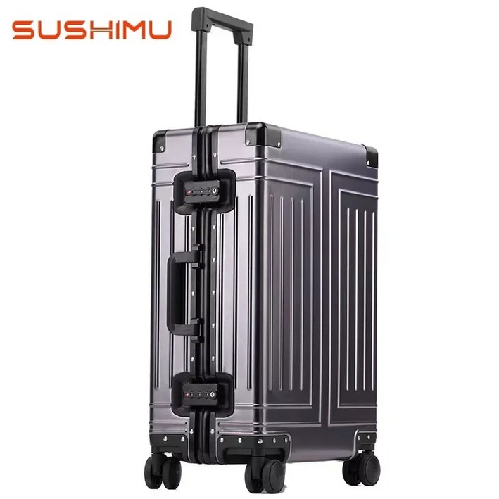 연예인캐리어 100% 알루미늄 마그네슘 합금 여행 가방 롤링 수하물 트롤리 기내 20 인치 24/28