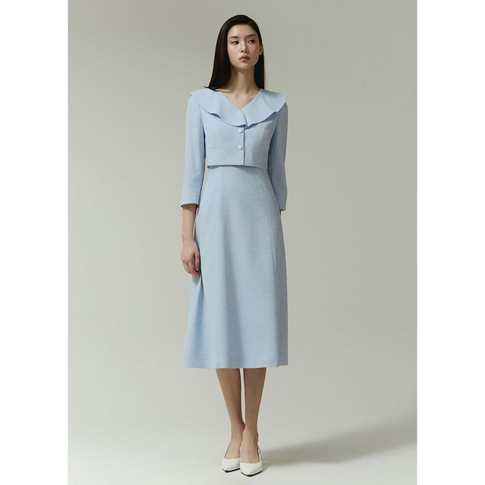 ❲매장정품❳ 잇미샤 편한 데일리 원피스 러플 카라 ITP4WOP820 하객 오피스 룩