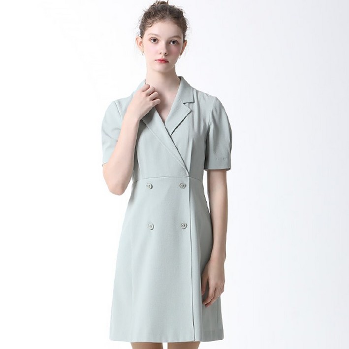 리스트 더블 브레스트 슬림 원피스  택가격  238000원