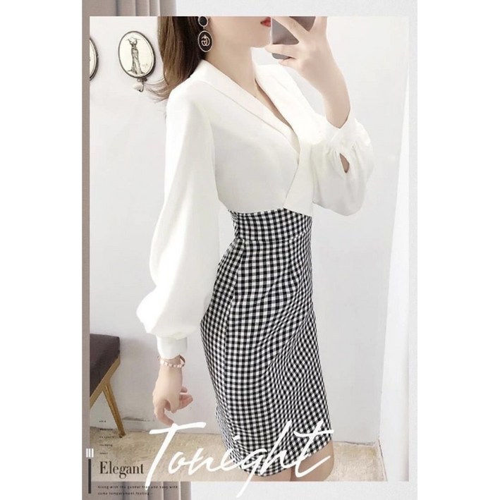 화인홈 화인홈 원피스 미니 정장 봄원피스 결혼식 피로연 하객룩 20대여성 로미홀리 여자 정장 원피스