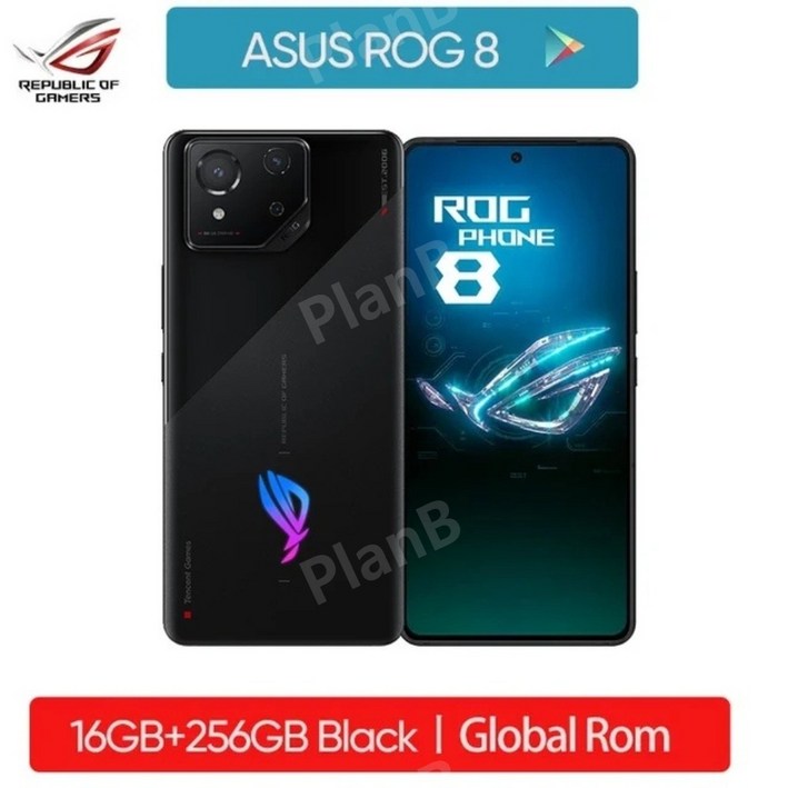 ASUS ROG 8 아수스 로그폰 8 게이밍폰, 추가 필름, 16GB 256GB 블랙 글로벌 롬