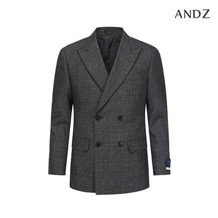 앤드지 이모션 임팩트 라이크라 혼방 슬림핏 글렌체크 4버튼 더블 피크드 자켓BZC4SB12561469366