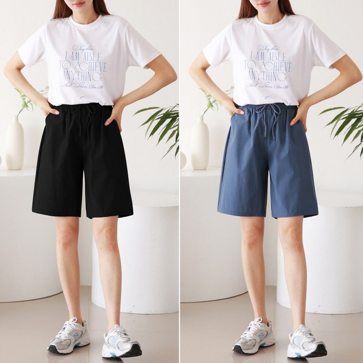 인디오 11 여성용 아이스 쿨링 스판 밴딩 5부 팬츠 NSU2005