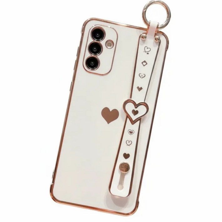갤럭시 S24 하트 스트랩 예쁜 핸드폰 케이스 S23 S22 울트라 플러스 예쁘고 심쿵한 연인 휴대폰 커버 여자 친구 선물