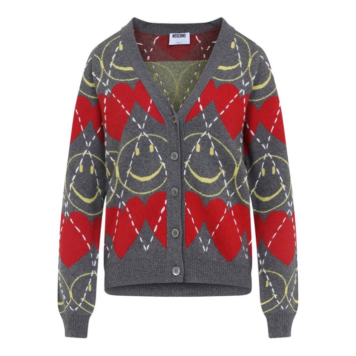 모스키노 스마일 하트 가디건