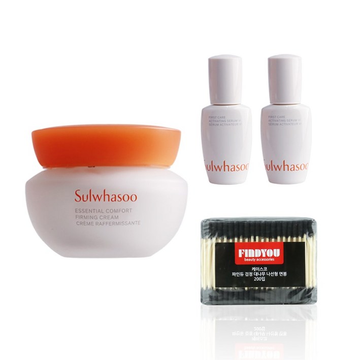 NEW 설화수 탄력크림 75ml윤조에센스 30ml견본블랙면봉 200p, 75g, 1개